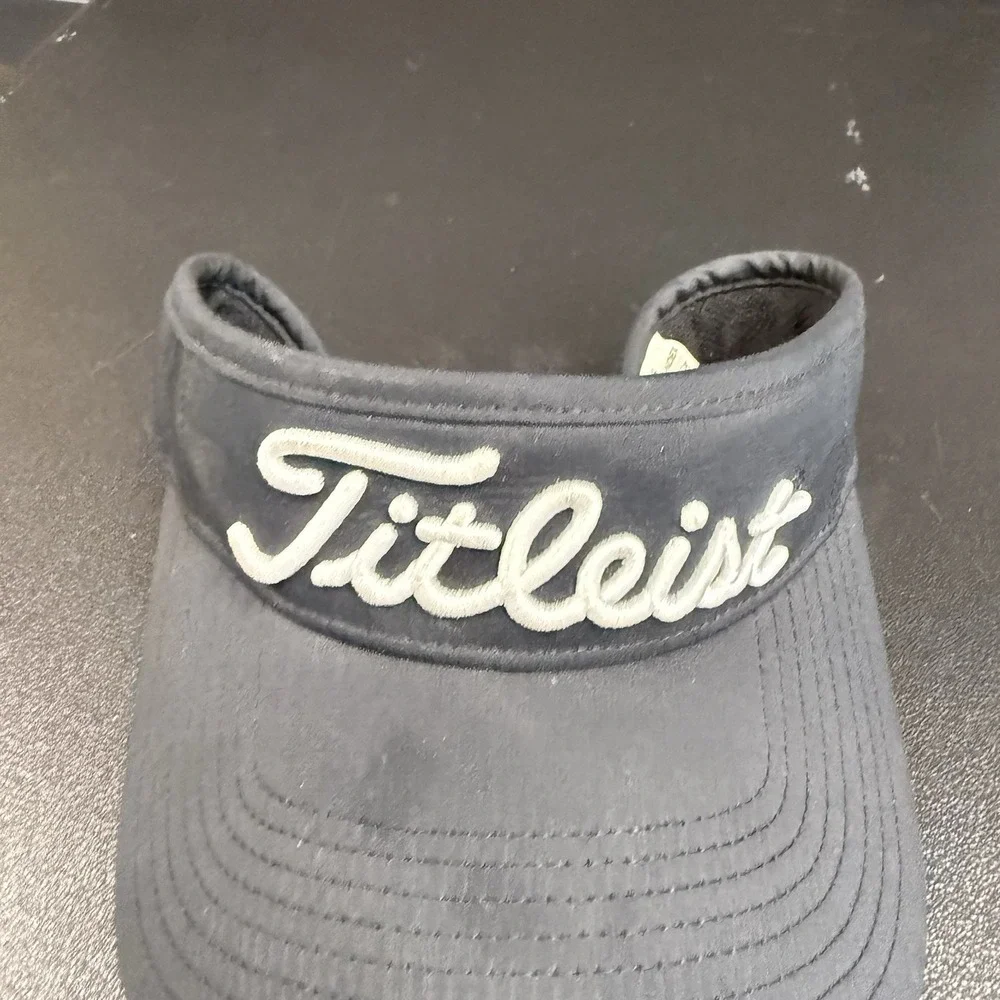 Titleist Pro V1 FJ Footjoy Golf Visor Hat Black‎ Adjustable Men's Embroidered